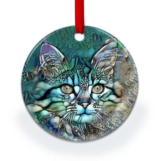 Cat Jewelry Nice Cat Round Christmas Ornament