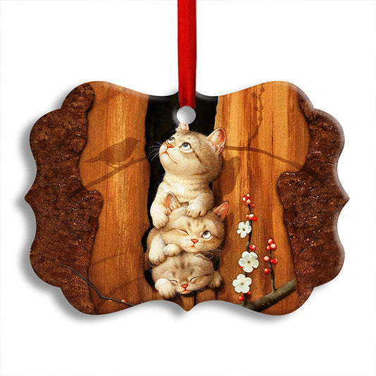 Cat Kitten Happy Life Horizontal Ornament