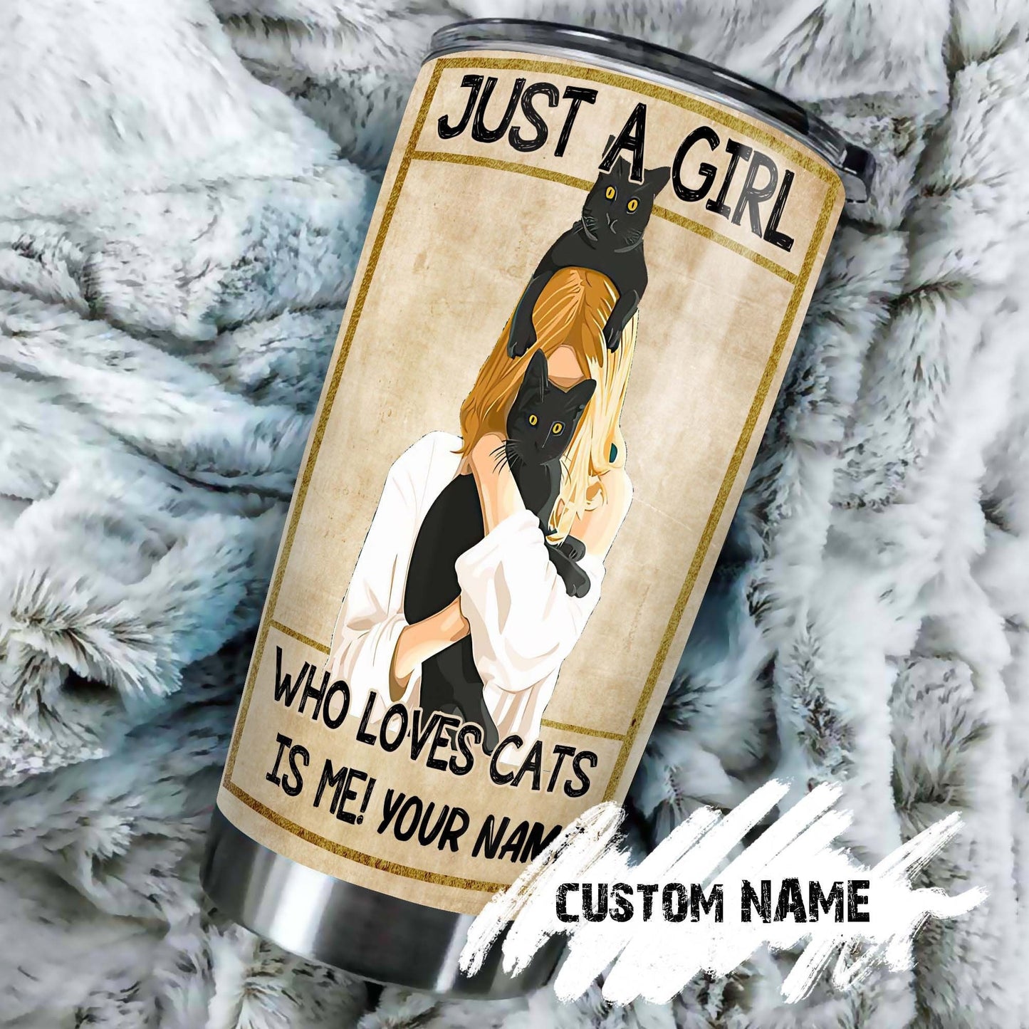 Cat Lady Black Cats My Cats My Rules Personalized Tumbler 1