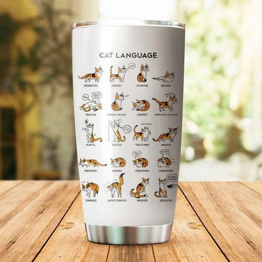 Cat Language Stainless Steel Tumbler