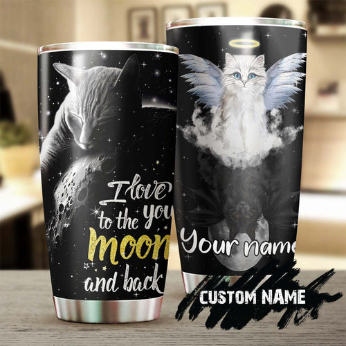 Cat Love You To Moon And Back Personalized Tumbler