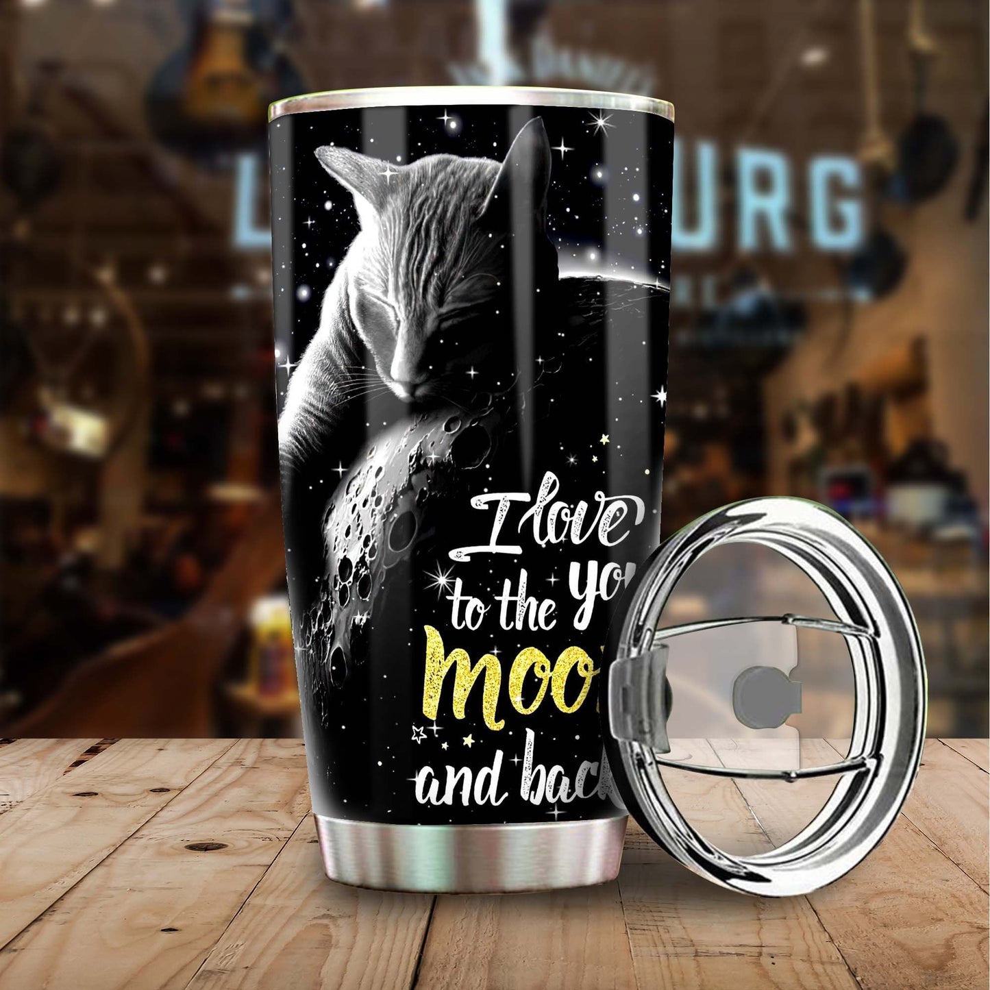Cat Love You To Moon And Back Personalized Tumbler 1