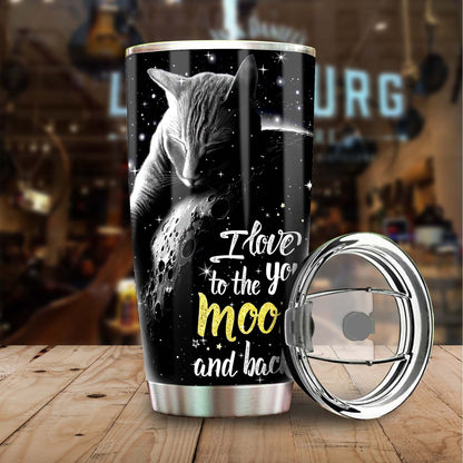 Cat Love You To Moon And Back Personalized Tumbler 1