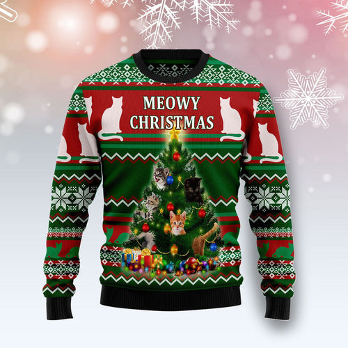 Cat Meowy Ugly Christmas Sweater