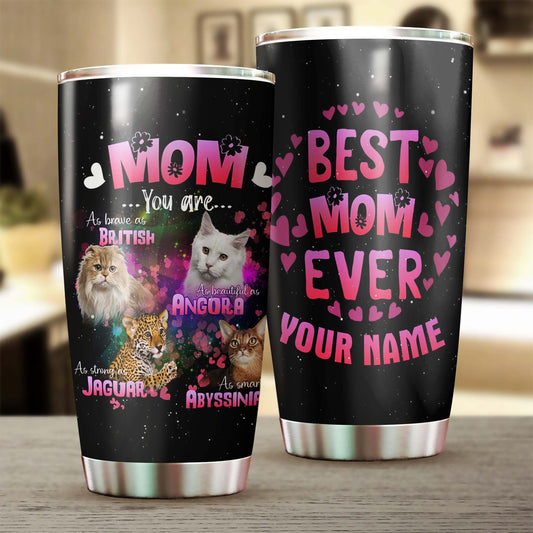 Cat Mom You Are As Strong As Jaguar Personalized Tumbler