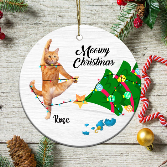 Cat Personalized Ceramic Ornament