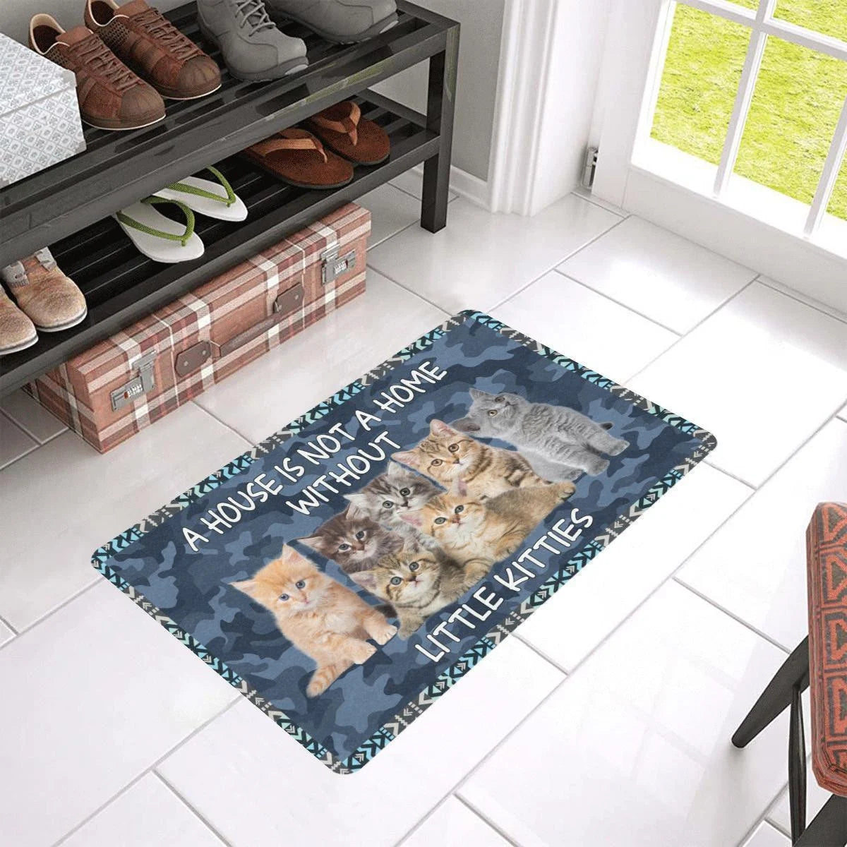 Cat Rubber Easy Clean Welcome DoorMat