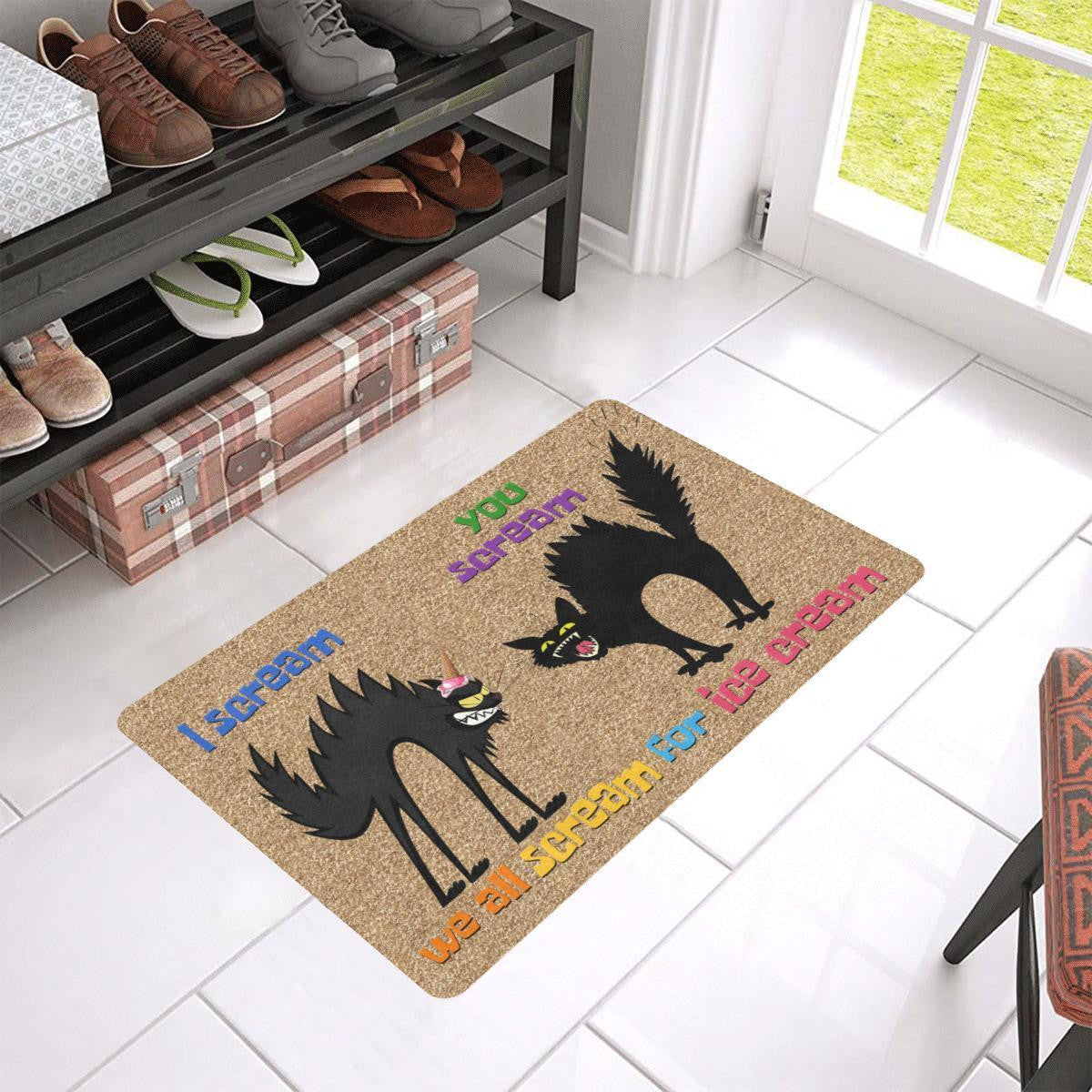 Cat Scream For Ice Cream DoorMat