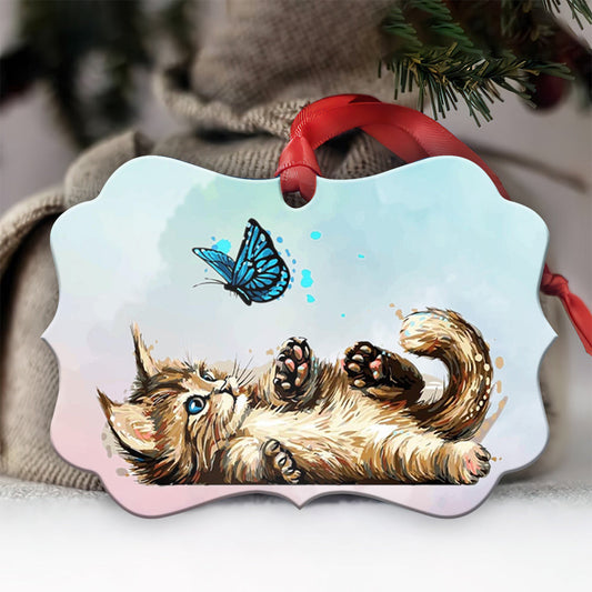 Cat Whisper So Cute Horizontal Ornament
