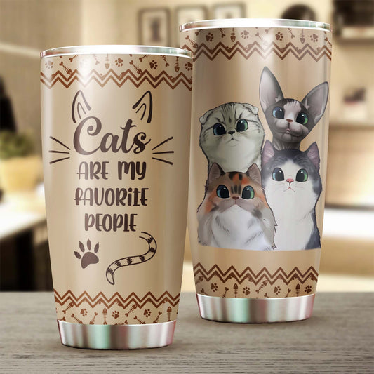 Cats Are My Favorite People Personalized Tumbler