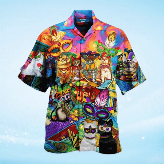 Cats Celebrate The Mardi Gras Festival Hawaiian Shirt