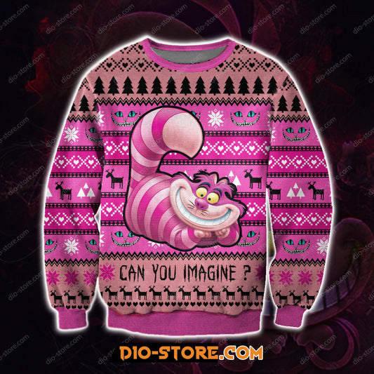 Cheshire Cat 3D Print Knitting Pattern Ugly Sweater