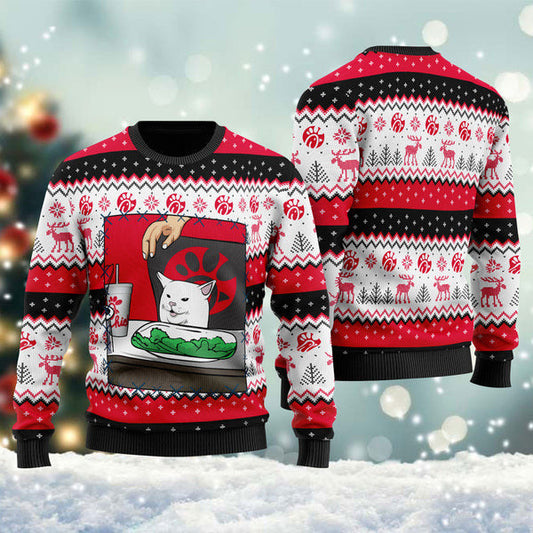 Chicken Fil A Cat Meme Ugly Sweater