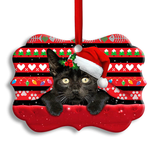 Christmas Black Cat Funny Xmas Decor Tree Ornament