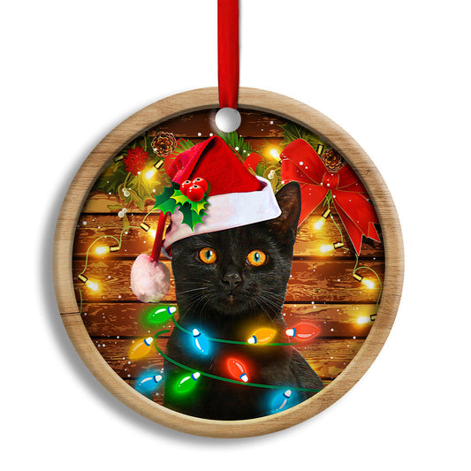 Christmas Black Cat Funny Xmas Light Decor Tree Hanging Ornament