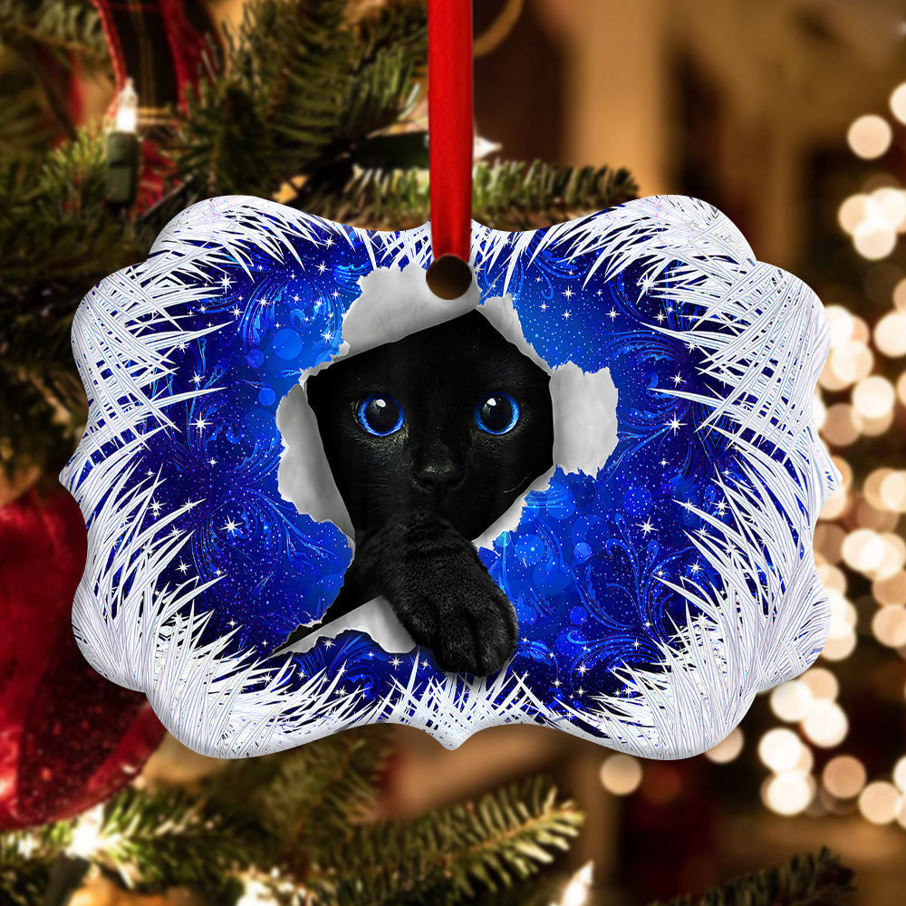 Christmas Black Cat Xmas Decor Tree Hanging Horizontal Ornament 1