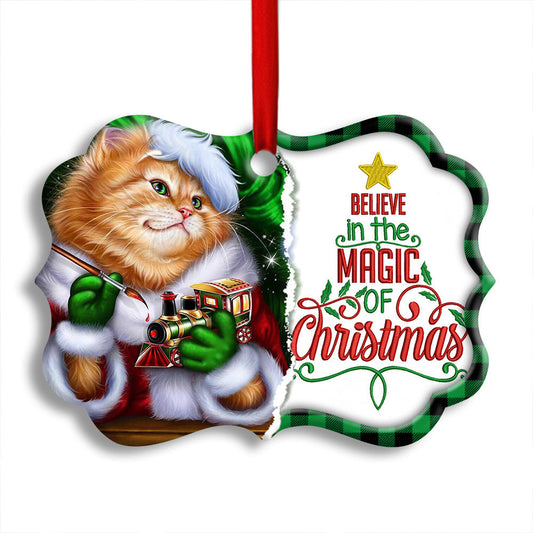 Christmas Cat Cute Kitten Meowy Xmas Horizontal Ornament