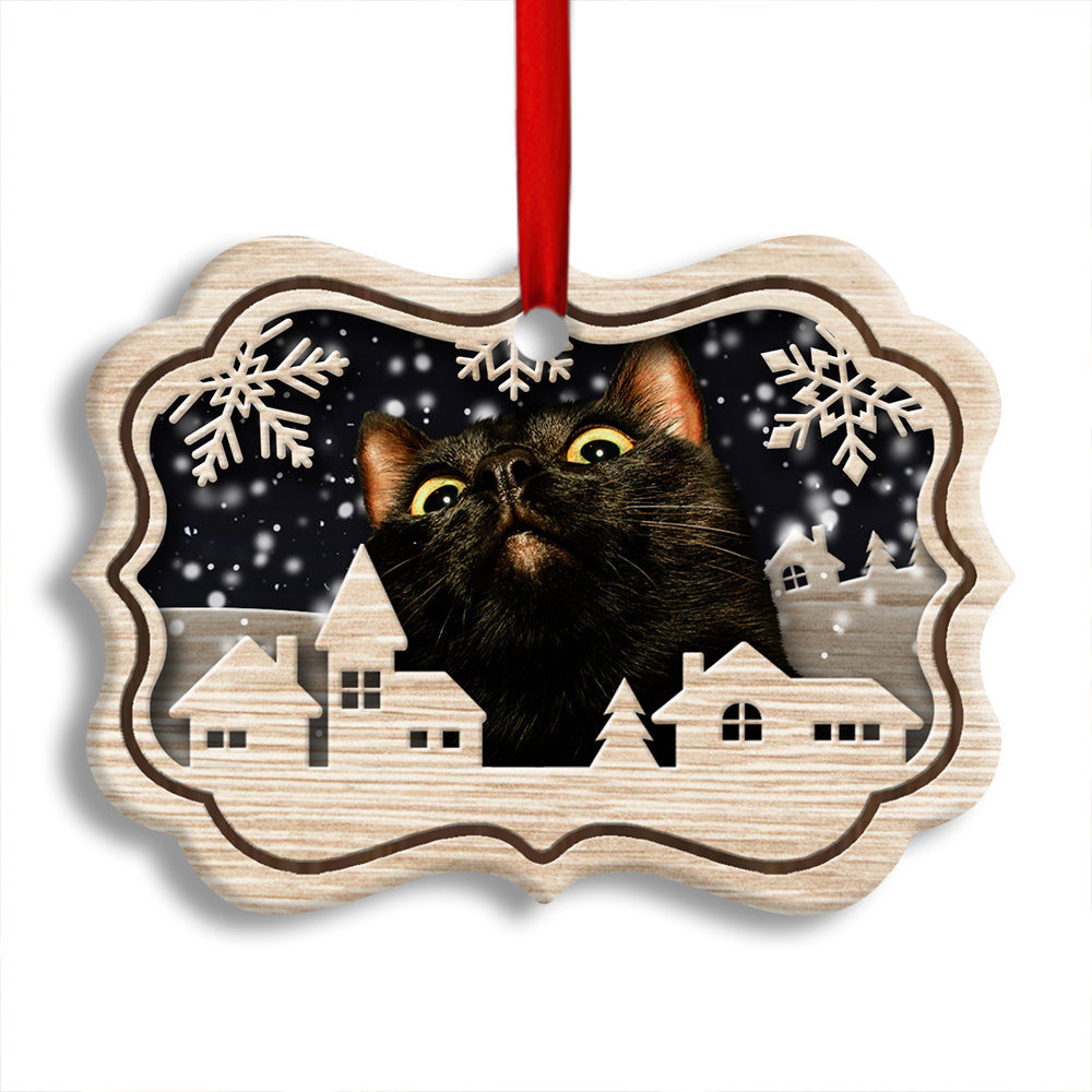 Christmas Cat Meow Xmas Winter Cats Cat Lovers Ornament