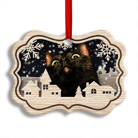 Christmas Cat Meow Xmas Winter Cats Cat Lovers Ornament