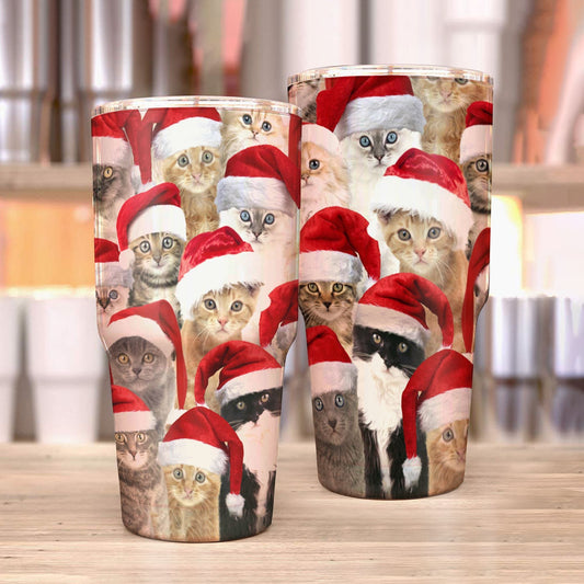 Christmas Cute Cat Tumbler