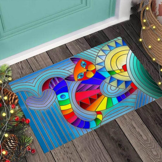 Colorful Cat DoorMat