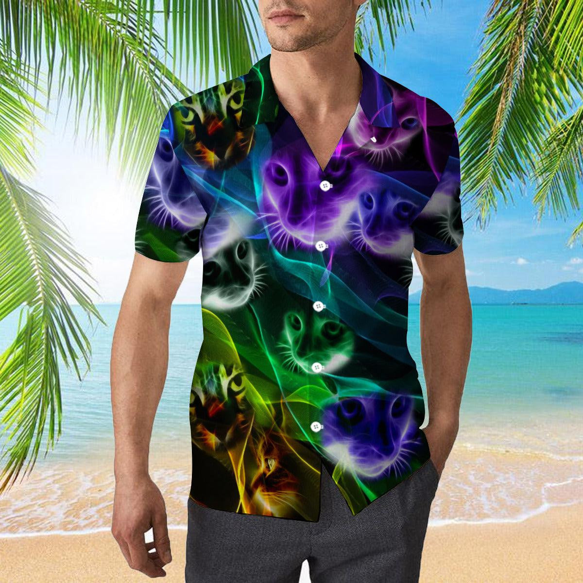 Colorful Light Cat Hawaiian Shirt