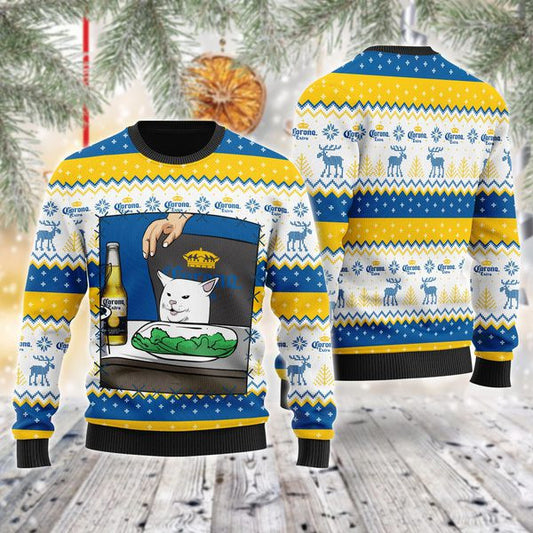 Corona Extra Cat Meme Christmas Ugly Sweater