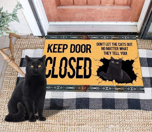 Custom Cat Keep Door Close DoorMat
