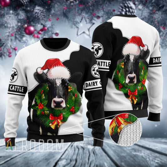 Dairy Cattle Cow Ugly Christmas Sweater