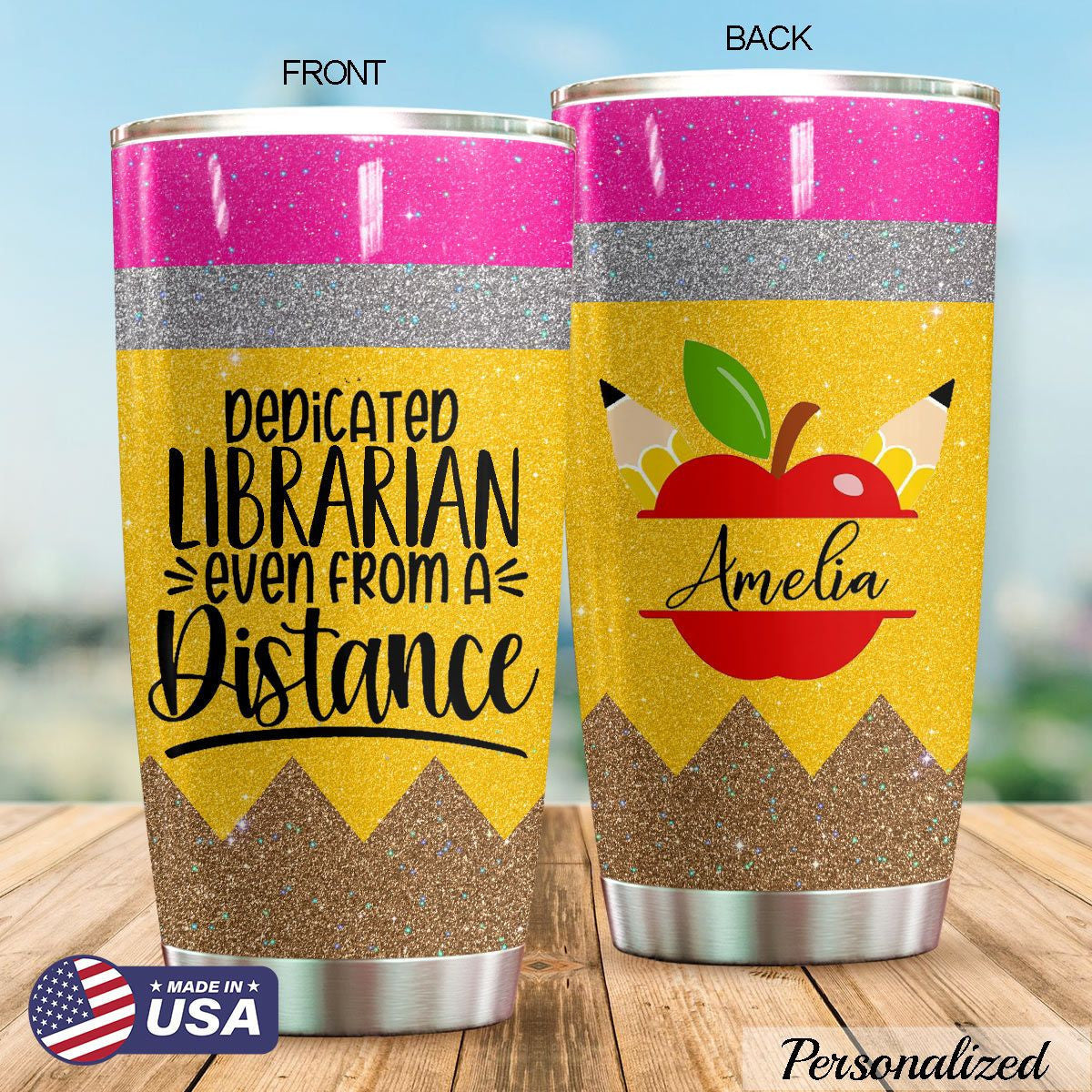 Dedicated Librarian Even From A Distance Personalized Tumbler