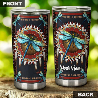 Dragonfly Hippie Dreamcatcher Native Personalized Tumbler 1