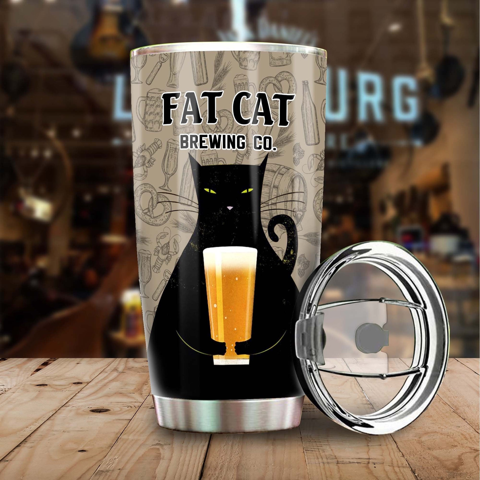 Fat Cat Mom Beer Lover Personalized Tumbler 1