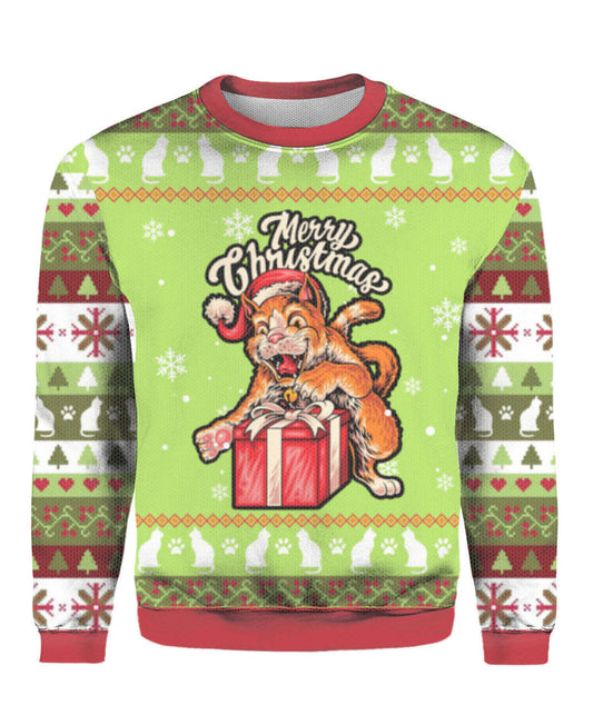 Funny Cat Merry Christmas Ugly Christmas Sweater