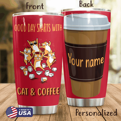 Funny Cat Personalized Coffee Lover Tumbler