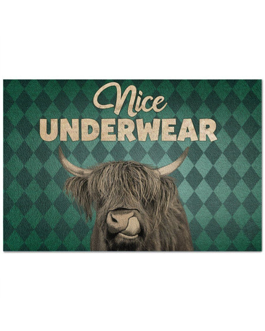 Funny Highland Cattle Easy Clean Welcome DoorMat