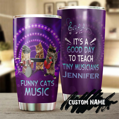 Funny Music Cats Personalized Tumbler