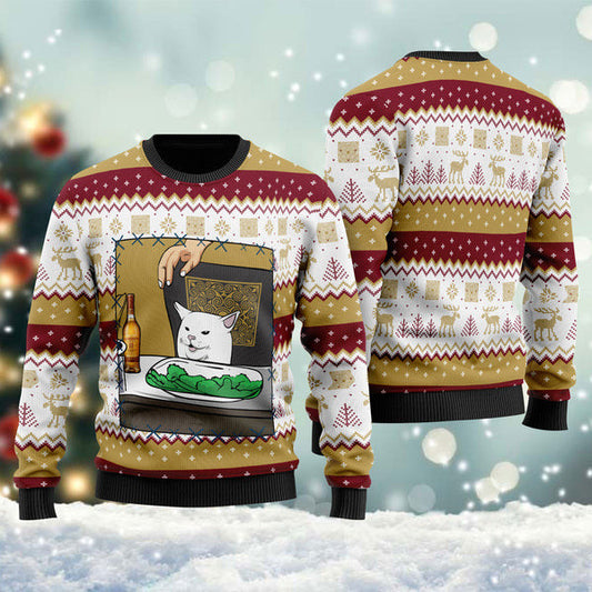 Glenmorangie Whisky Cat Meme Christmas Ugly Sweater