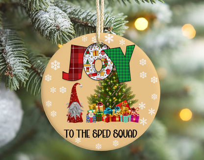 Gnome Joy to the Sped Squad Christmas SLP Ornament 1