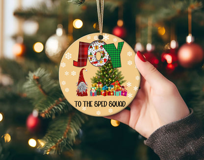 Gnome Joy to the Sped Squad Christmas SLP Ornament 2