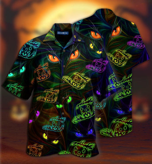 Groovy Pumpkins Cat Eyes Hawaiian Shirt