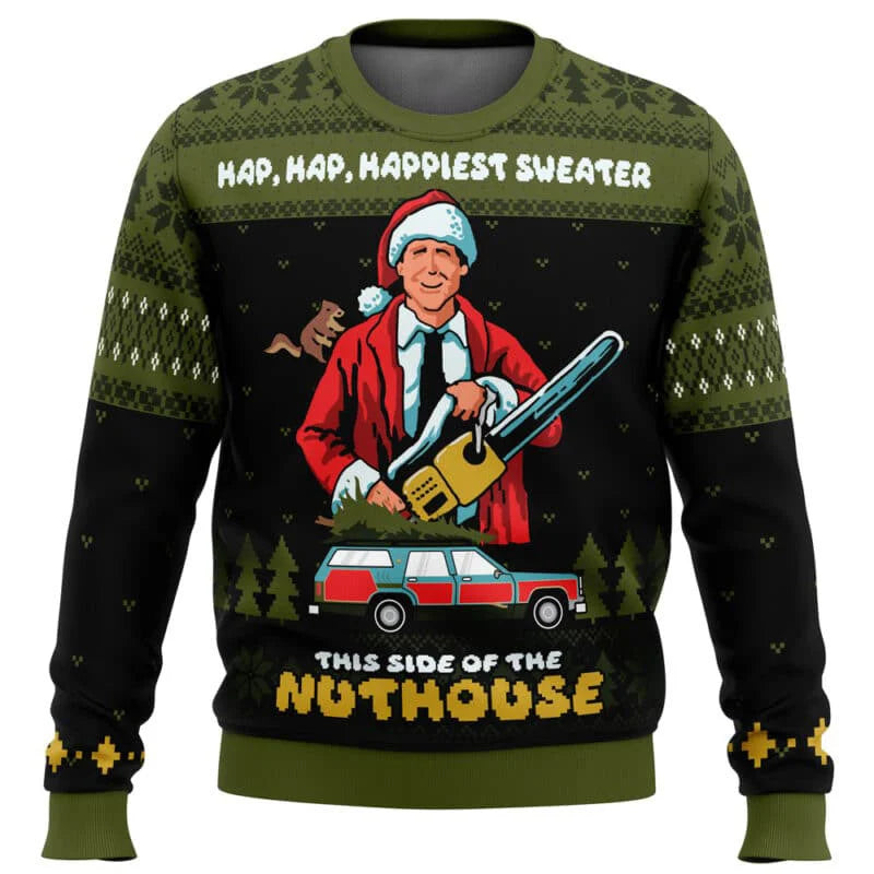 Hap Hap Happiest Nuthouse National Lampoon's Christmas Vacation Ugly Sweater 1
