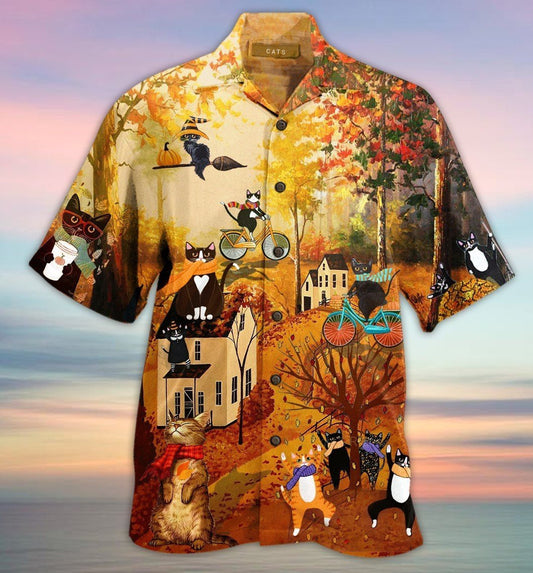Happy Fall YAll Cats Hawaiian Shirt