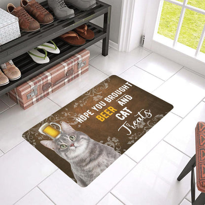 Hope You Brought Beer And Treats Cat DoorMat