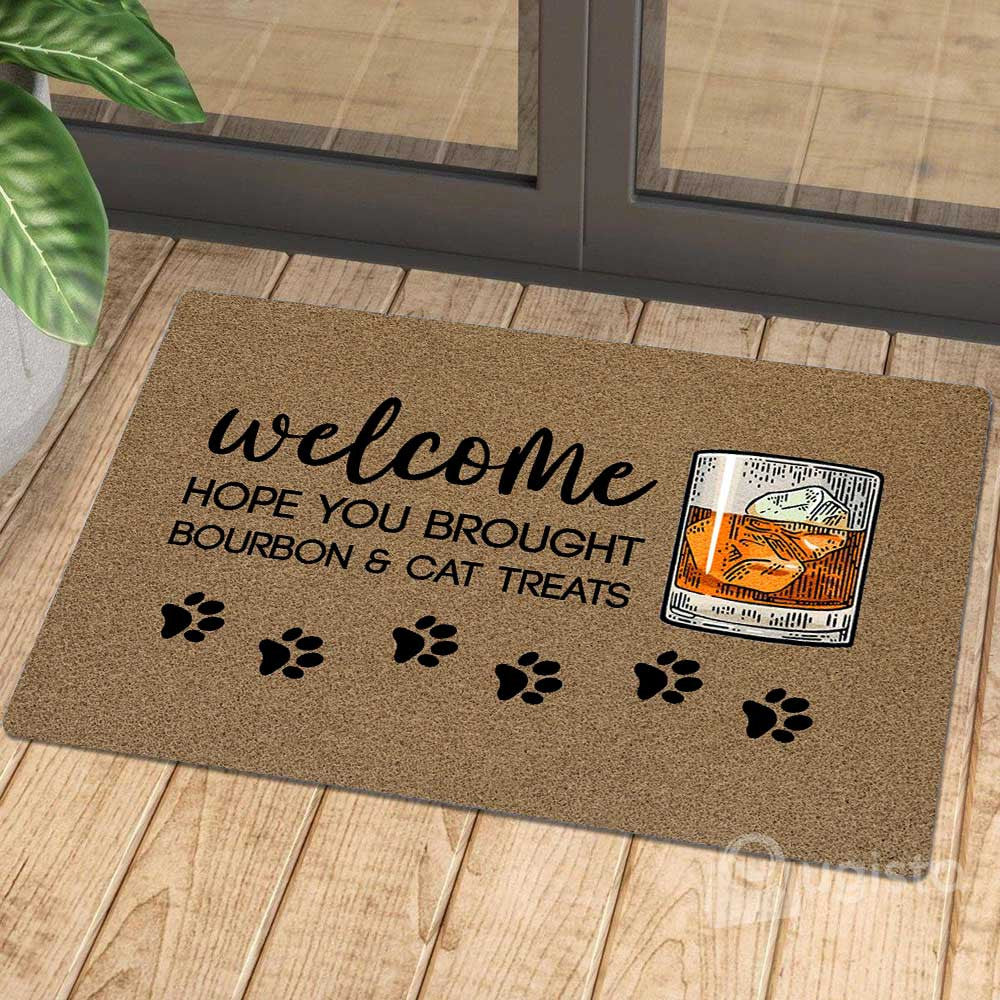 Hope You Brought Bourbon And Cat Treats 01 Doormat