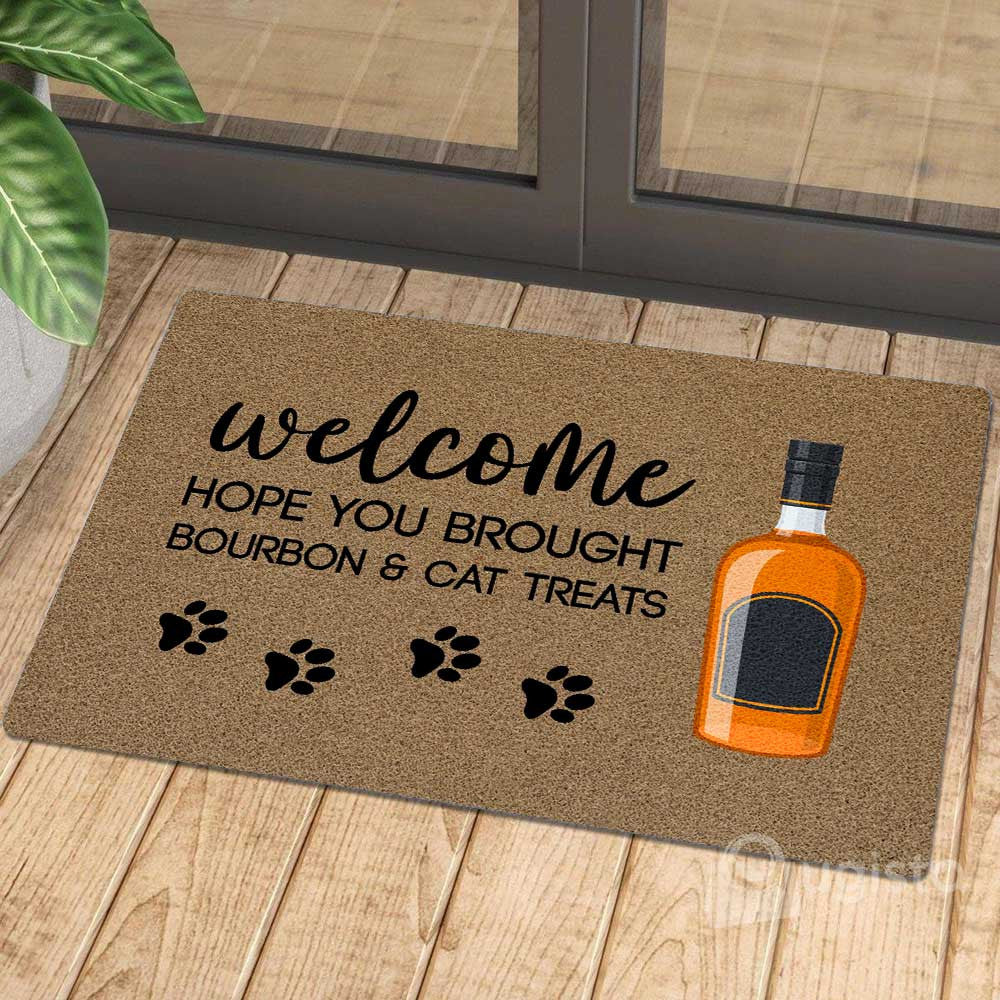 Hope You Brought Bourbon And Cat Treats 02 Doormat