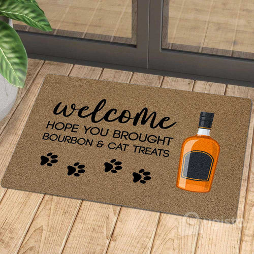 Hope You Brought Bourbon And Cat Treats 02 Doormat