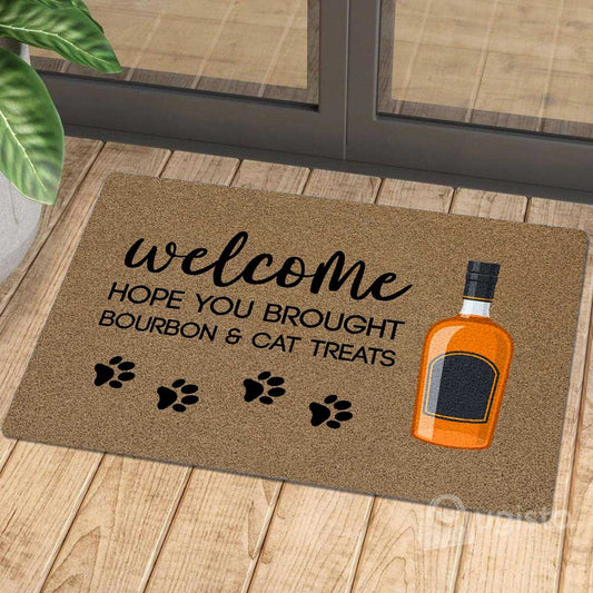 Hope You Brought Bourbon And Cat Treats 02 Doormat