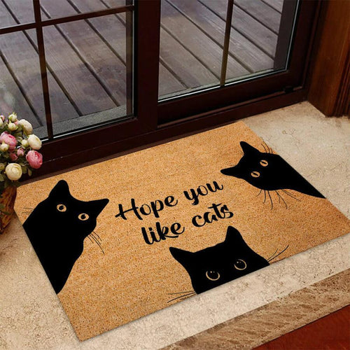 Hope You Like Cat Black Cat DoorMat