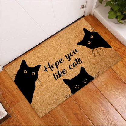 Hope You Like Cat Black Cat DoorMat 1