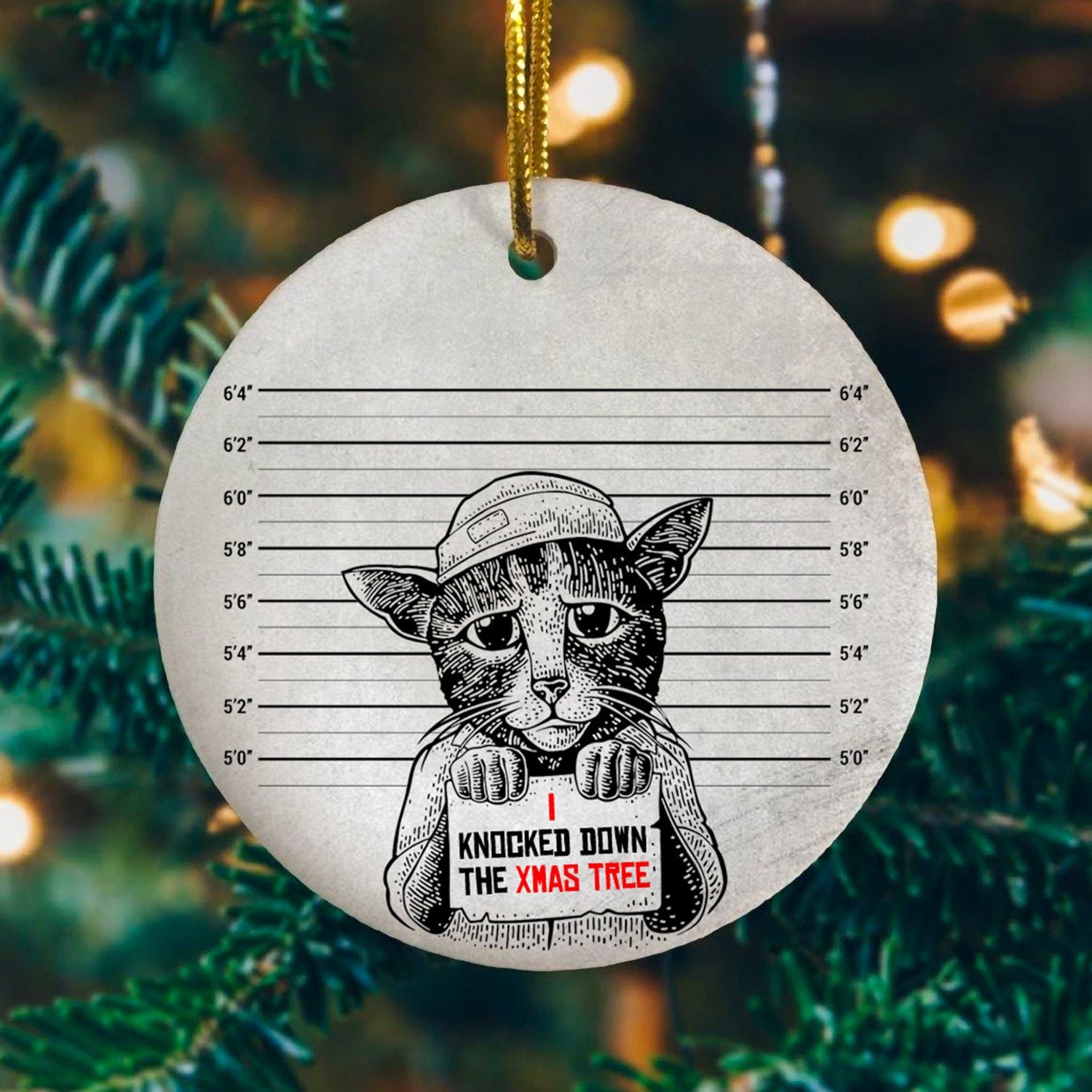 I Knocked Down The Xmas Tree Decorative Christmas Ornament